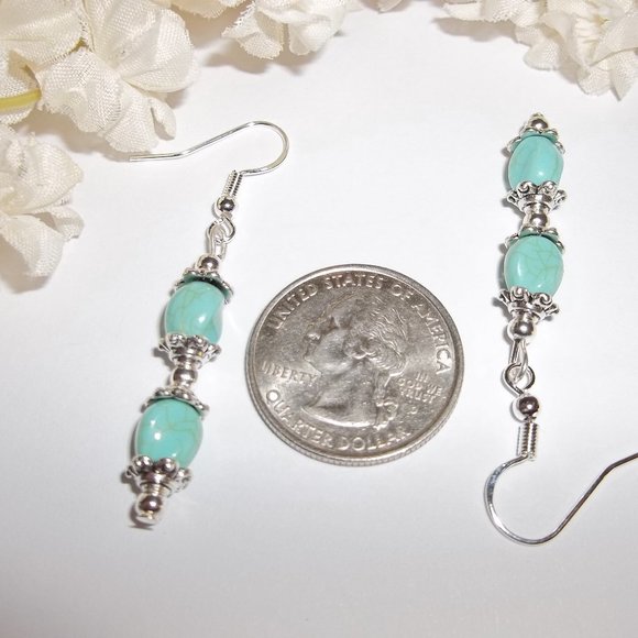 Earring, Earring, Earring, Earring Earrings Turquoise Blue Earring Set 4167 - Picture 3 of 10